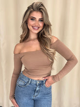Afbeelding in Gallery-weergave laden, Damen langärmliges schulterfreies Top