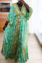 Afbeelding in Gallery-weergave laden, Damen Boho Sommer Seide Maxikleid