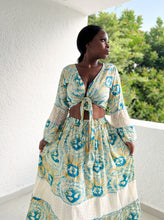 Carregar imagem no visualizador da galeria, Damen Boho Sommer Seide Top & Rock Set