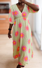 Afbeelding in Gallery-weergave laden, Damen Musselin Maxikleid Sonne Pink