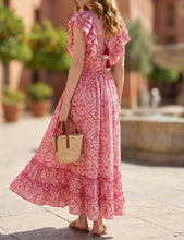 Carica l'immagine nel visualizzatore di Gallery, Damen Sommer Ibiza Boho Seide Maxikleid