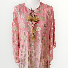 Lade das Bild in den Galerie-Viewer, Damen Boho Sommer Ibiza Kaftan Kleid mit Goldprint
