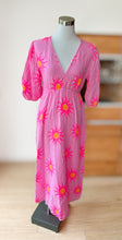 Afbeelding in Gallery-weergave laden, Damen Musselin Maxikleid Sonne Pink