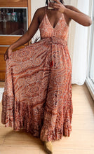 Load image into Gallery viewer, Boho silk backless maxi dress