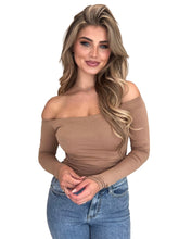 Afbeelding in Gallery-weergave laden, Damen langärmliges schulterfreies Top