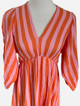 Afbeelding in Gallery-weergave laden, Damen Musselin Maxikleid mit bunten Streifen