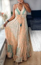 Load image into Gallery viewer, Boho silk backless maxi dress
