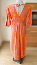 Afbeelding in Gallery-weergave laden, Damen Musselin Maxikleid Sonne Orange