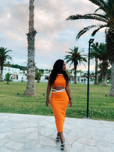 Load image into Gallery viewer, Ribbed two piece top and skirt