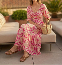 Carica l'immagine nel visualizzatore di Gallery, Damen Boho Seide Maxikleid
