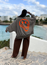 Afbeelding in Gallery-weergave laden, Damen Herbst Winter Oversized Smile Sweatshirt - Made in Italy