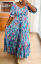 Afbeelding in Gallery-weergave laden, Damen Boho Seide Maxikleid