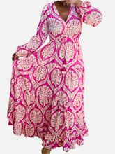 Lade das Bild in den Galerie-Viewer, Damen Sommer Boho Seide Maxikleid