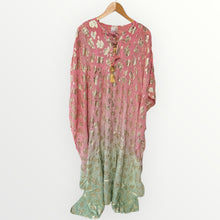 Lade das Bild in den Galerie-Viewer, Damen Boho Sommer Ibiza Kaftan Kleid mit Goldprint
