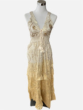 Carica l'immagine nel visualizzatore di Gallery, Damen Boho Sommer Maxikleid mit Goldstickerei
