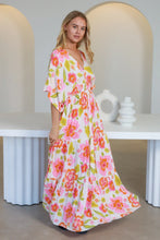 Lade das Bild in den Galerie-Viewer, Damen Boho Sommer Maxikleid mit Blumenmuster