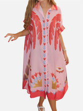Lade das Bild in den Galerie-Viewer, Damen Sommer bedrucktes Hemdblusenkleid -Made in Italy