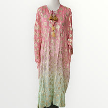 Lade das Bild in den Galerie-Viewer, Damen Boho Sommer Ibiza Kaftan Kleid mit Goldprint