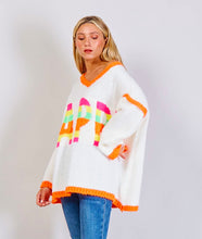 Load image into Gallery viewer, Cozy knit sweater HAPPY