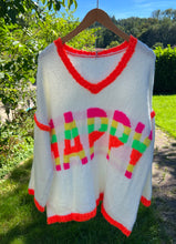 Load image into Gallery viewer, Cozy knit sweater HAPPY