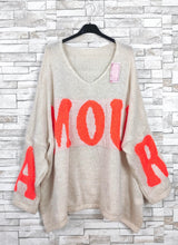 Load image into Gallery viewer, KNITTED SWEATER WITH ROCK LETTERING