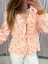 Afbeelding in Gallery-weergave laden, Musselin Blumen Bluse mit Rüschen Made in Italy