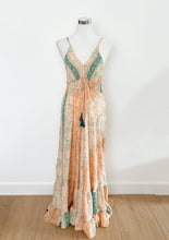 Load image into Gallery viewer, Boho silk backless maxi dress