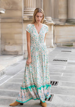Load image into Gallery viewer, Boho maxi dress with floral print