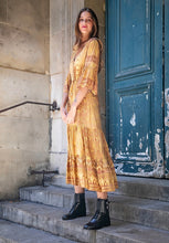 Afbeelding in Gallery-weergave laden, Damen Boho Maxikleid mit V-Ausschnitt