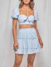 Afbeelding in Gallery-weergave laden, Zweiteiler Rock und Top mit Bindeband vorne