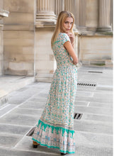 Load image into Gallery viewer, Boho maxi dress with floral print