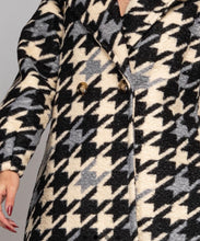 Load image into Gallery viewer, Women's coat with houndstooth pattern