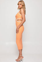 Load image into Gallery viewer, Ribbed cut out midi knit dress