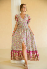 Charger l'image dans la galerie, Boho Maxikleid mit Rüschenärmeln