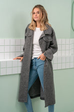 Load image into Gallery viewer, Long overshirt with wool - grey