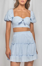 Afbeelding in Gallery-weergave laden, Zweiteiler Rock und Top mit Bindeband vorne