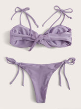 Lade das Bild in den Galerie-Viewer, Zweiteiliger Bikini mit Knoten - Lila