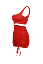 Afbeelding in Gallery-weergave laden, Bodycon-Kleid mit einer Schulter und ausgeschnittener Taille