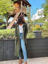 Load image into Gallery viewer, Long cardigan with a large collar