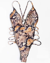 Lade das Bild in den Galerie-Viewer, Badeanzug mit Schlangenleder Muster