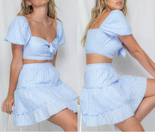 Afbeelding in Gallery-weergave laden, Zweiteiler Rock und Top mit Bindeband vorne