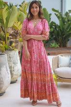 Afbeelding in Gallery-weergave laden, Dreamcatcher Boho Maxikleid mit V-Ausschnitt