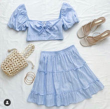 Afbeelding in Gallery-weergave laden, Zweiteiler Rock und Top mit Bindeband vorne