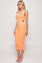 Load image into Gallery viewer, Ribbed cut out midi knit dress
