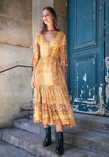Afbeelding in Gallery-weergave laden, Damen Boho Maxikleid mit V-Ausschnitt