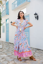 Afbeelding in Gallery-weergave laden, Boho Maxikleid mit Knöpfen vorne