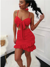 Carica l'immagine nel visualizzatore di Gallery, Crop Top mit knoten und Rock Set