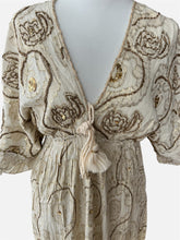 Afbeelding in Gallery-weergave laden, Damen Boho Sommer Maxikleid mit Goldstickerei
