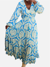 Lade das Bild in den Galerie-Viewer, Damen Sommer Boho Seide Maxikleid
