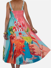 Carica l'immagine nel visualizzatore di Gallery, Damen Sommer Zitronen Muster Midikleid- Made in Italy
